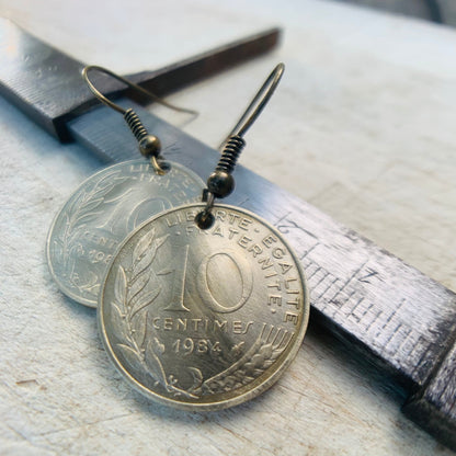 Boucles d’oreilles 10 centimes