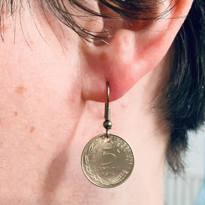 Boucles d'oreilles 5 centimes