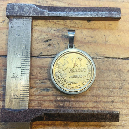 Pendentif 10 Francs Guiraud monnaie nostalgie enfance souvenirs