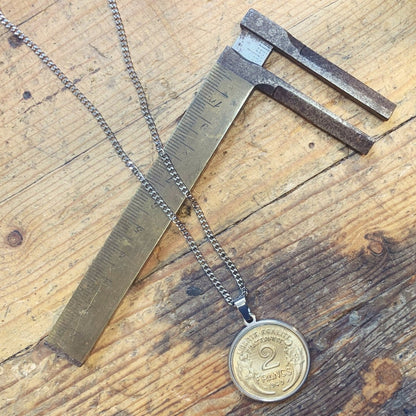 Pendentif 2 Franc Morlon monnaie nostalgie enfance souvenirs